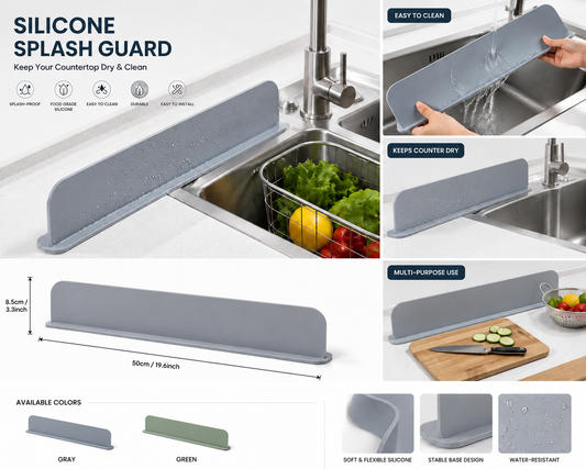 Premium Silicone Sink Splash Guard | Keep Your Kitchen Counter Dry
