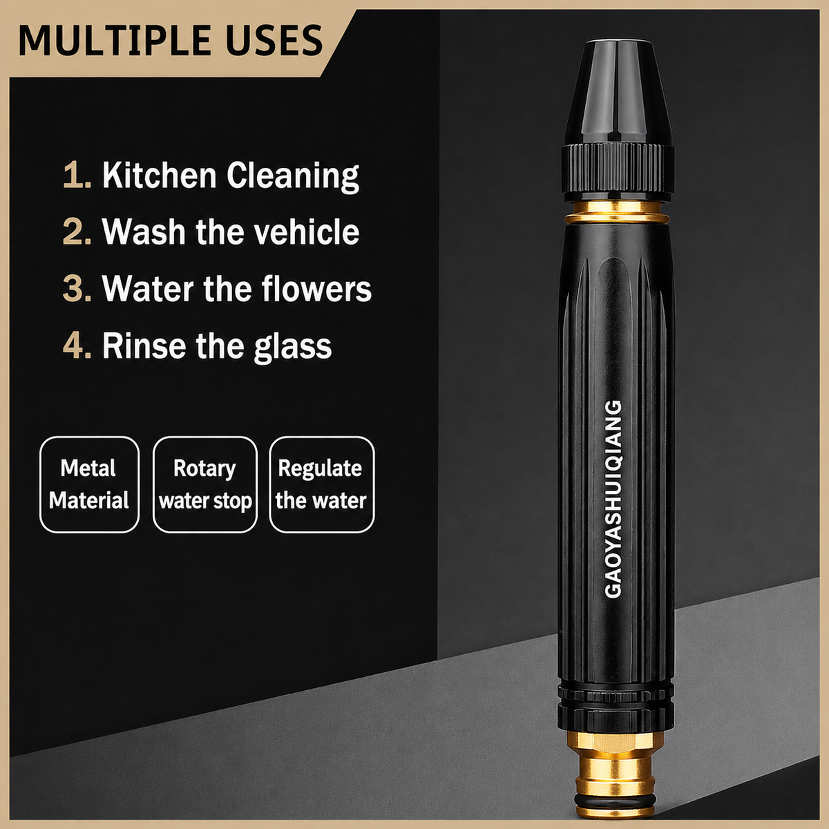3-in-1 High Pressure Water Nozzle | Car Wash, Garden & Home