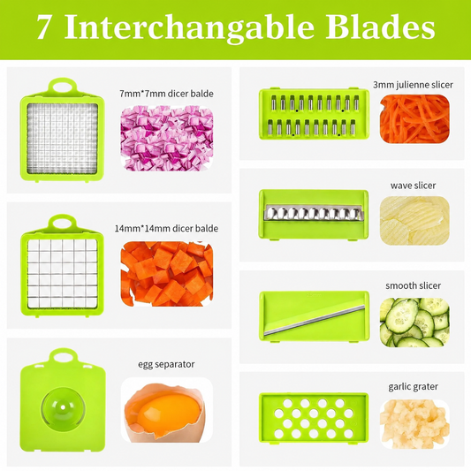 Multifunctional Vegetable Cutter & Grater | 16-in-1 Kitchen Chopper