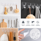 Heavy Duty Transparent Self Adhesive Wall Hook Strip – Waterproof Multipurpose No Drill Sticky Hooks for Bathroom, Kitchen, Bedroom & Office (6 Hooks)