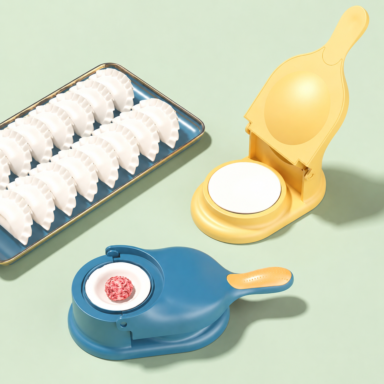 2-in-1 Dumpling Maker & Dough Press – Perfect Dumplings in Seconds
